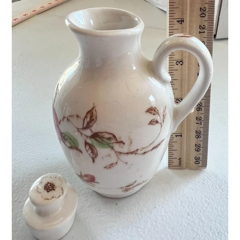 Vintage NASCO Ceramic Springtime Oil Cruet with Stopper